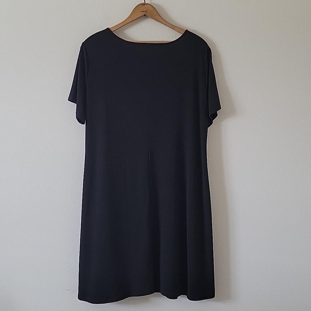 Chico's Black A-line Knit Short Sleeve Casual Dress Size‎ XL - Picture 4 of 8